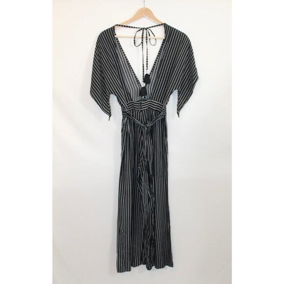 FAITHFULL THE BRAND Sz 2 US Cedric Jumpsuit San Cristobal Stripe Black White NWT - Picture 9 of 11